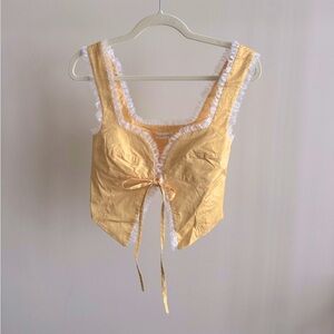 Rumours Yellow Polka Dot Corset Top